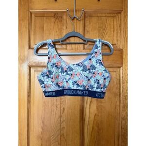 Duluth Trading Co Go Buck Naked Floral Bralette Blue Coral Womens Large L